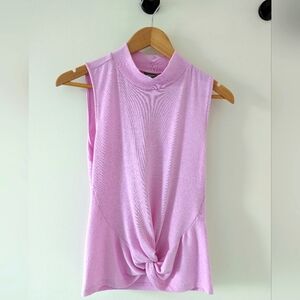 Mock Neck Sleeveless Twist Front Knit Top M